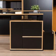 functional desk with drawers