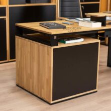 visually lightweight desk with strong construction