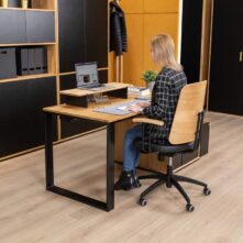 loft desk with metal accents