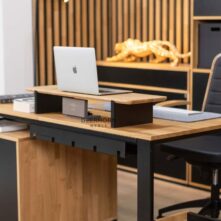 slim desk with an elegant profile
