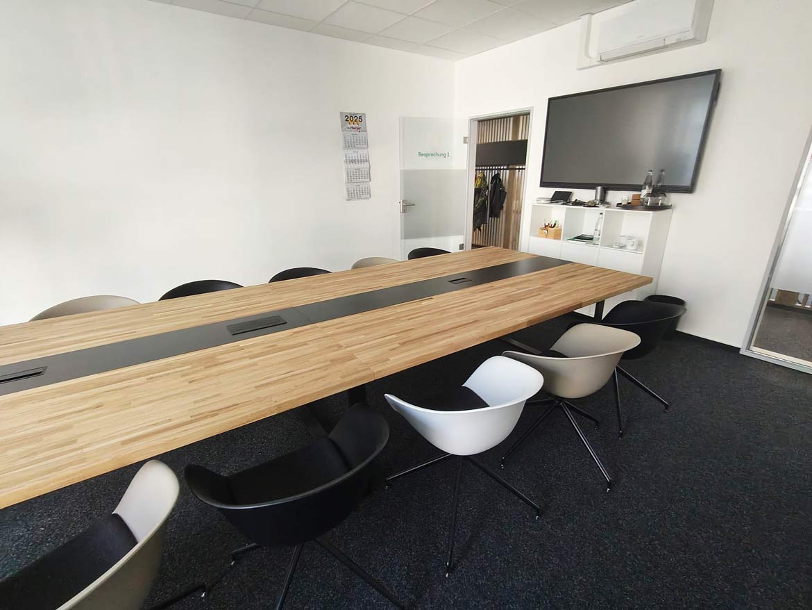 conference table with wooden top