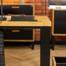desk with black details