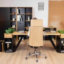 desk with space for greenery