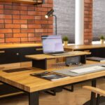 desk with extension