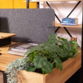 desk with grey PET partition