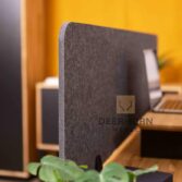 desk with PET soundproofing panel