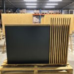 wooden counter for reception