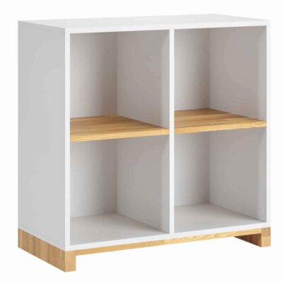 white chest of drawers with oak elements