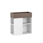 flowerbed white with wood