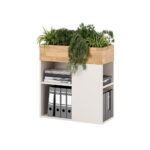 Natural oak with ivory office flowerbed