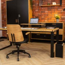 office furniture with natural finish
