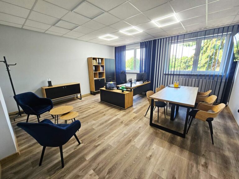 office with a corner for guests