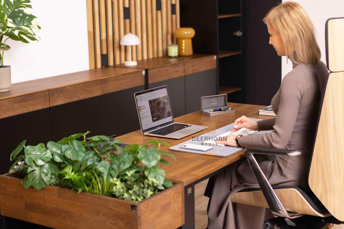 dark office desk