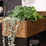 wooden office flowerbed