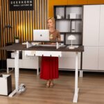 adjustable desk with control panel