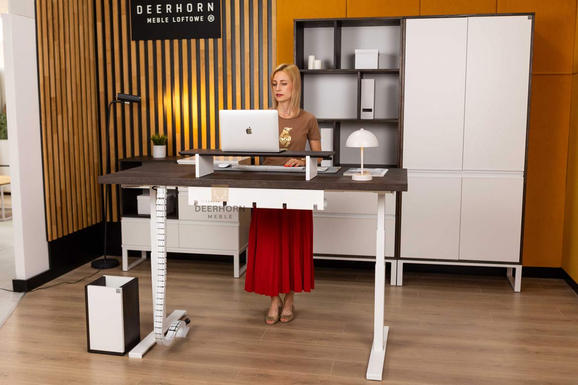 adjustable desk with control panel