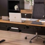 electric desk with accessories