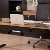electric desk with accessories