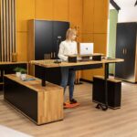 solid wood electric desk