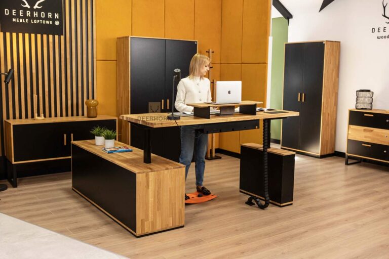 solid wood electric desk