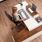 desk with extension for monitor