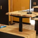 desk with natural top