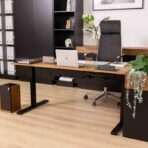 adjustable desk and office chair