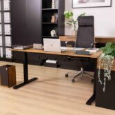 adjustable desk and office chair