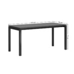 black desk on metal legs