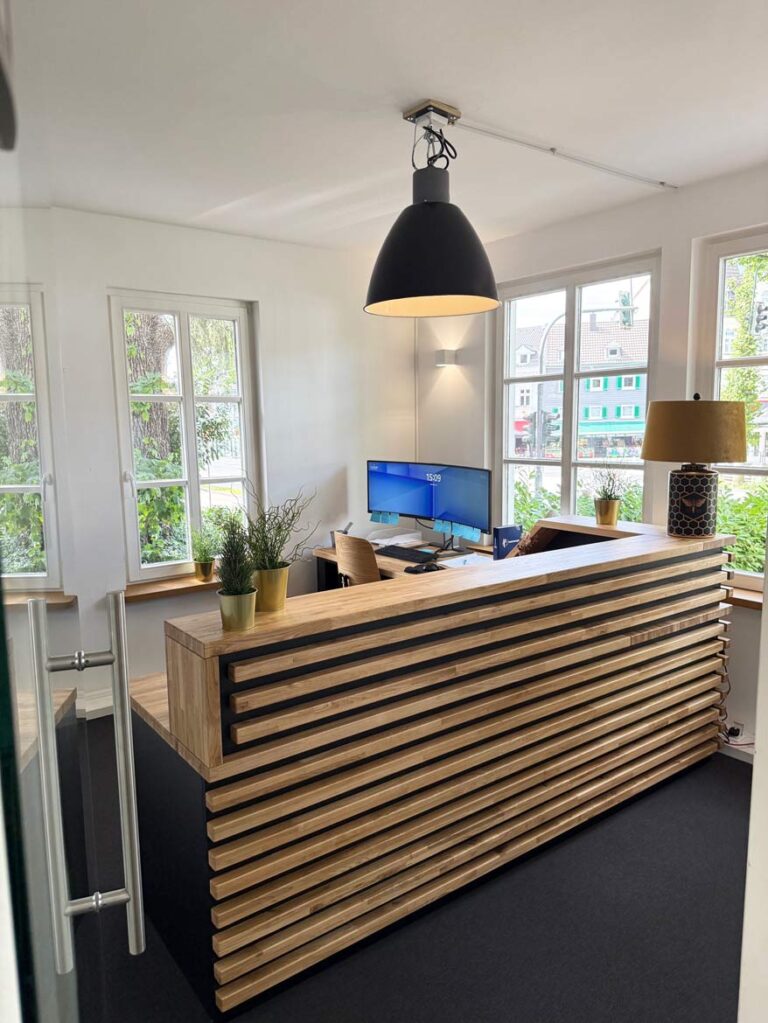 Reception counter at Redhead GmbH in Germany