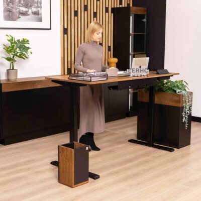 office furniture with basket and plants