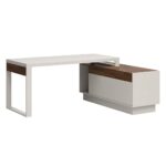 Modern corner computer desk with drawers