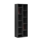 tall bookcase with asymmetrical-shelves
