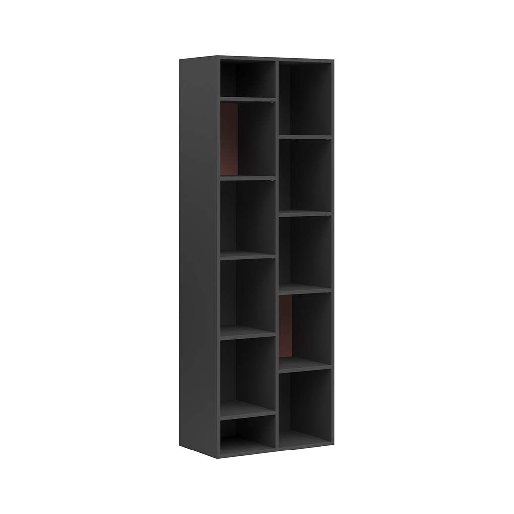 bookcase with lots of shelves