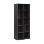 Corporate bookcase with open shelves and contrasting background 80 cm