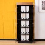 showcase with hinged doors