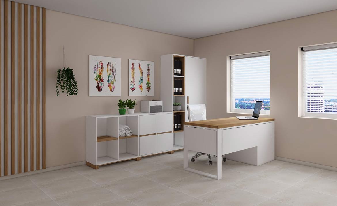 white physiotherapy furniture
