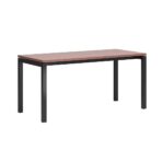 desk with a brick-colored top