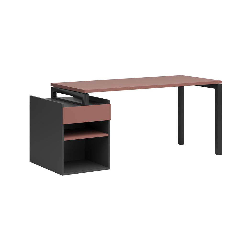 desk with work pedestal