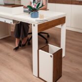 desk with room for a computer