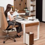 desk with document organizer