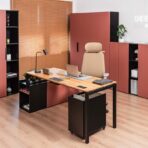 corporate office desk with additional drawers