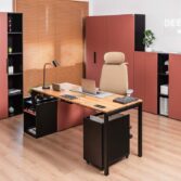 corporate office desk with additional drawers