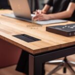 designer corporate desk with pedestal