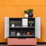 komoda biurowa z półkami i szufladą