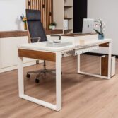 compact desk with storage space