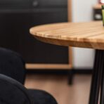 round table with metal base