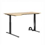 Raised office desk with contoured top