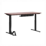 adjustable desk with organizer under the top