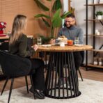 wood and metal table